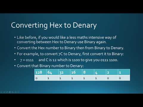 7 Number Systems - Hexadecimal to Denary GCSE Computer Science AQA