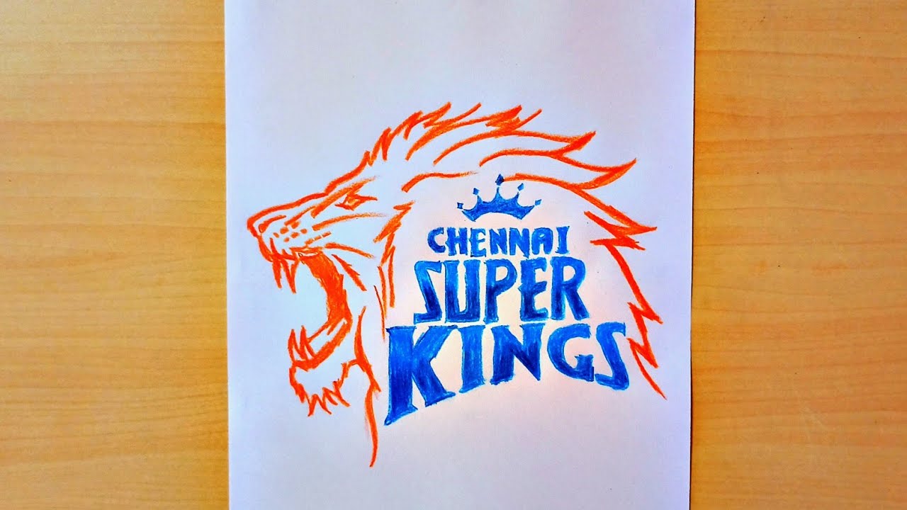 How to Draw Chennai Super Kings Logo  CSK  Step by Step