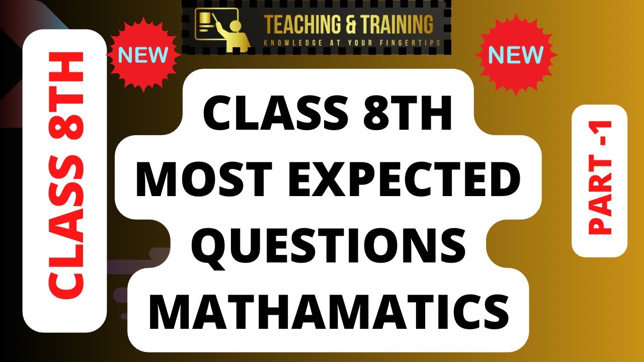 🔥Class 8th Mathematics Important Questions 2024 🔥| Part-1 | jkbose ...