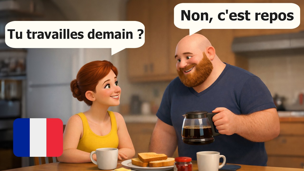 20 минут простых французских диалогов (уровень A1-A2) | Моя ежедневная рутина