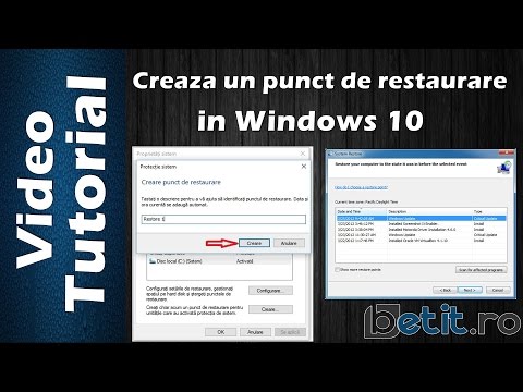 Video: Cum Se Creează Un Punct De Restaurare