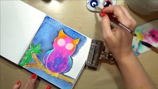 Easy Watercolor Owl
