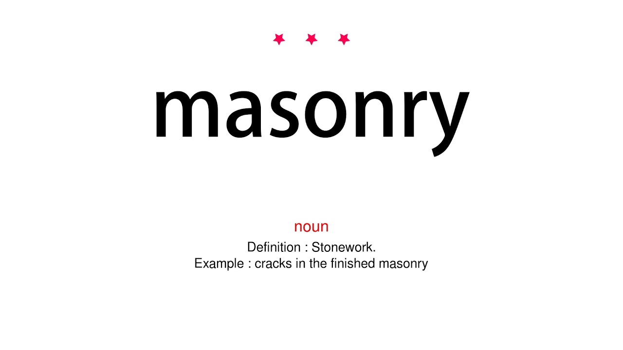 How to pronounce masonry Vocab Today YouTube