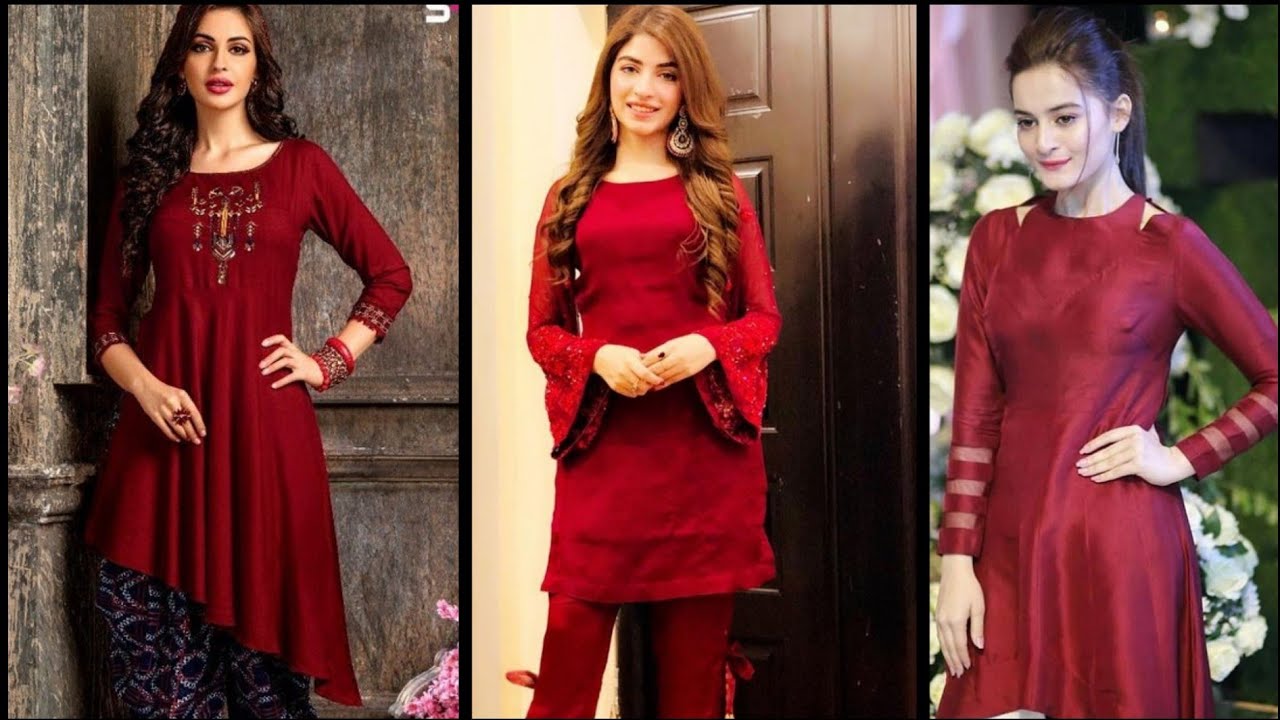 40+ Beautiful Maroon Colour Dressess Collection |Maroon Punjabi Suit ...