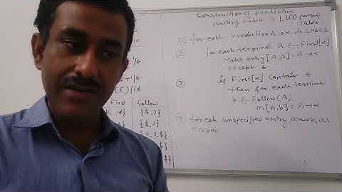 Construction of Predictive Parsing Table in compiler design