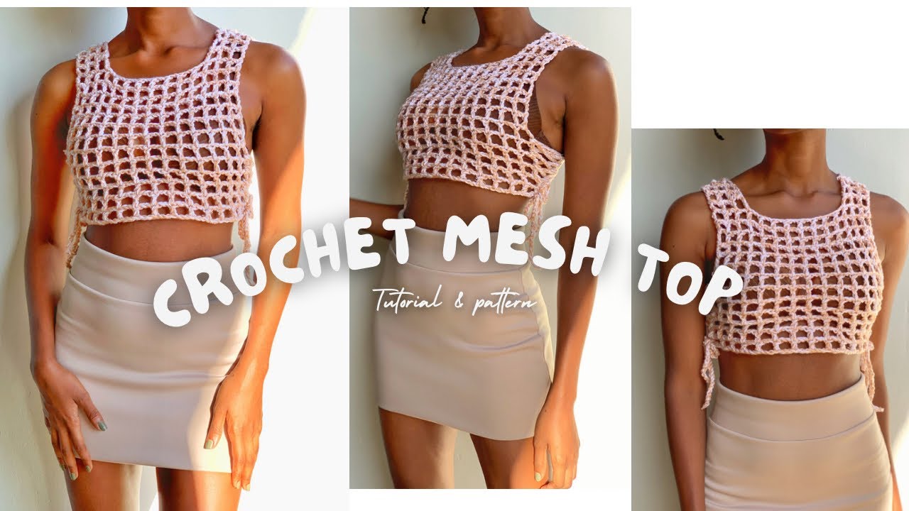 Tシャツ・カットソー Pinko lized Crochet Mesh Overlay Top - White crochet mesh long sleeve top (PINTEREST inspired