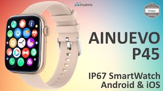 Download Lagu Ainuevo P45 Smartwatch - DaFit-app - Android \u0026 iOS - IP67 Connected Watch - Unboxing MP3