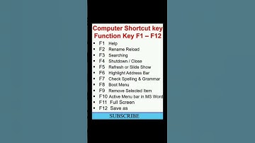Computer Function keys shortcut keys #computerscience #computer #education #easylearning