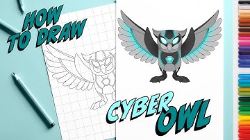 How to Draw a Cyber ​​Owl | Learn to Draw an Owl Easily | Futuristic Art Tutorial