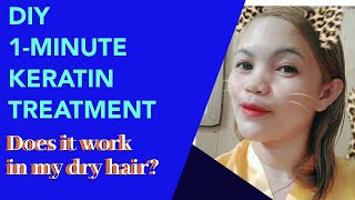 1-MINUTE KERATIN TREATMENT FOR DRY HAIR AT HOME #DIY #keratintreatment