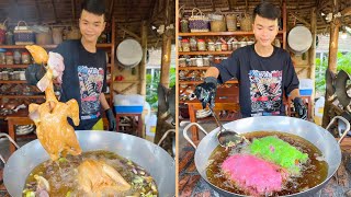 Sticky Rice-Chicken crispy recipe, water spinach stir fry chicken liver - Country chef cooking