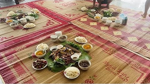 Mâm cỗ lá người Mường ăn mừng quốc khánh 2-9 phủ kín các món ngon,cả họ đến trổ tài nấu nướng