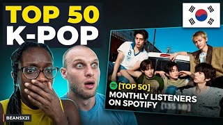🇺🇸 & 🇱🇹 REACT TO Top 50 K-pop Groups and Soloists with Most Monthly Listeners on Spotify (May 2026)
