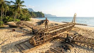 Shipwrecked on a Lost Island — Building a Handmade Airplane to Escape (ASMR 3D)