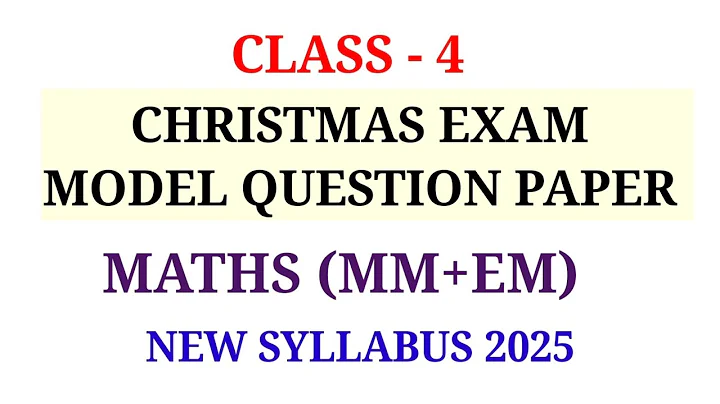 CLASS 4 CHRISTMAS EXAM MODEL QUESTION PAPER MATHS | STD 4 MATHS SECOND TERM MODEL QUESTION PAPER 