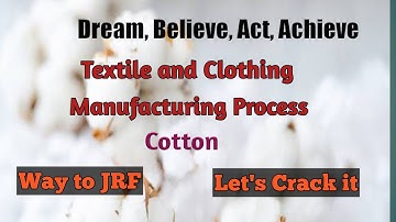 Fiber to fabric Processing of Natural Fibers- Cotton ,Textile  NET/JRF, SET SRF, Home Science