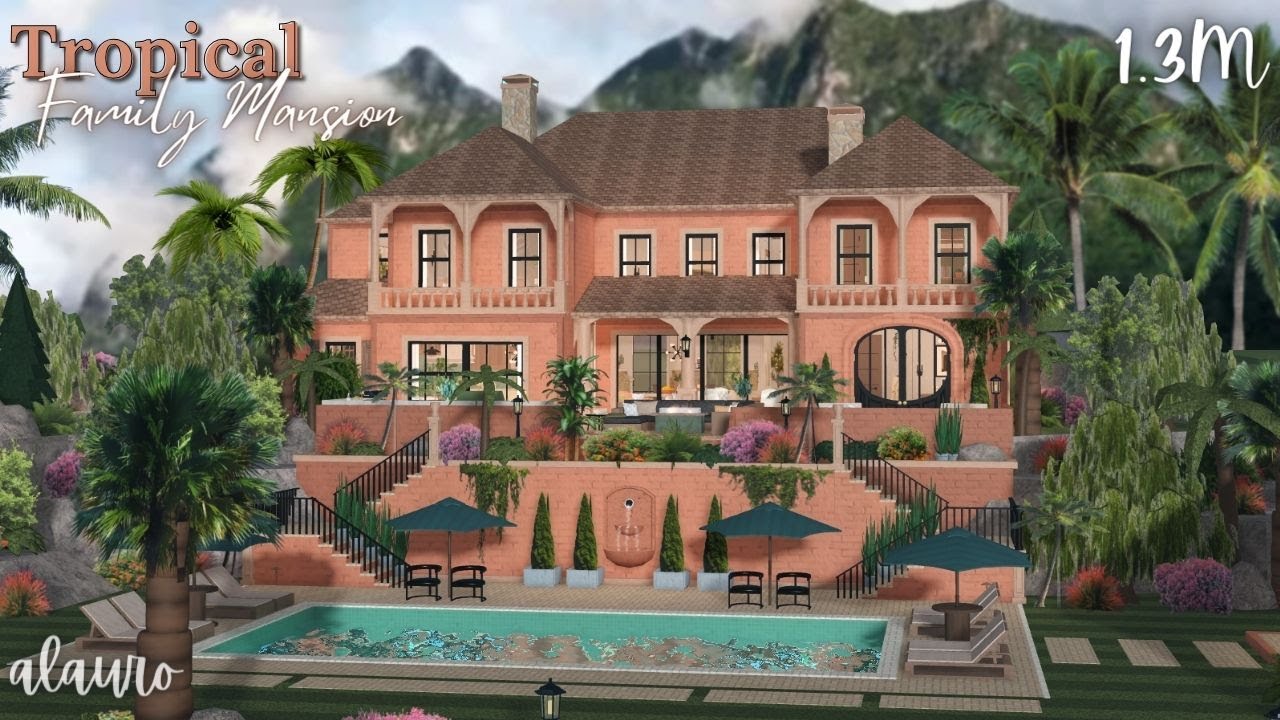 Tropical Family Mansion - 1.3M - Bloxburg Speed Build | Roblox - YouTube