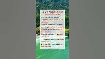 Những thứ bạn nên nhớ trong cuộc đời  #hanitran #thanhhangaut #tuduy #docsach