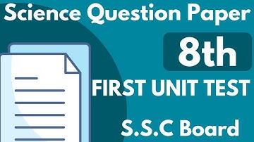Standard 8th science first unit test sample question paper 2025 Maharashtra board