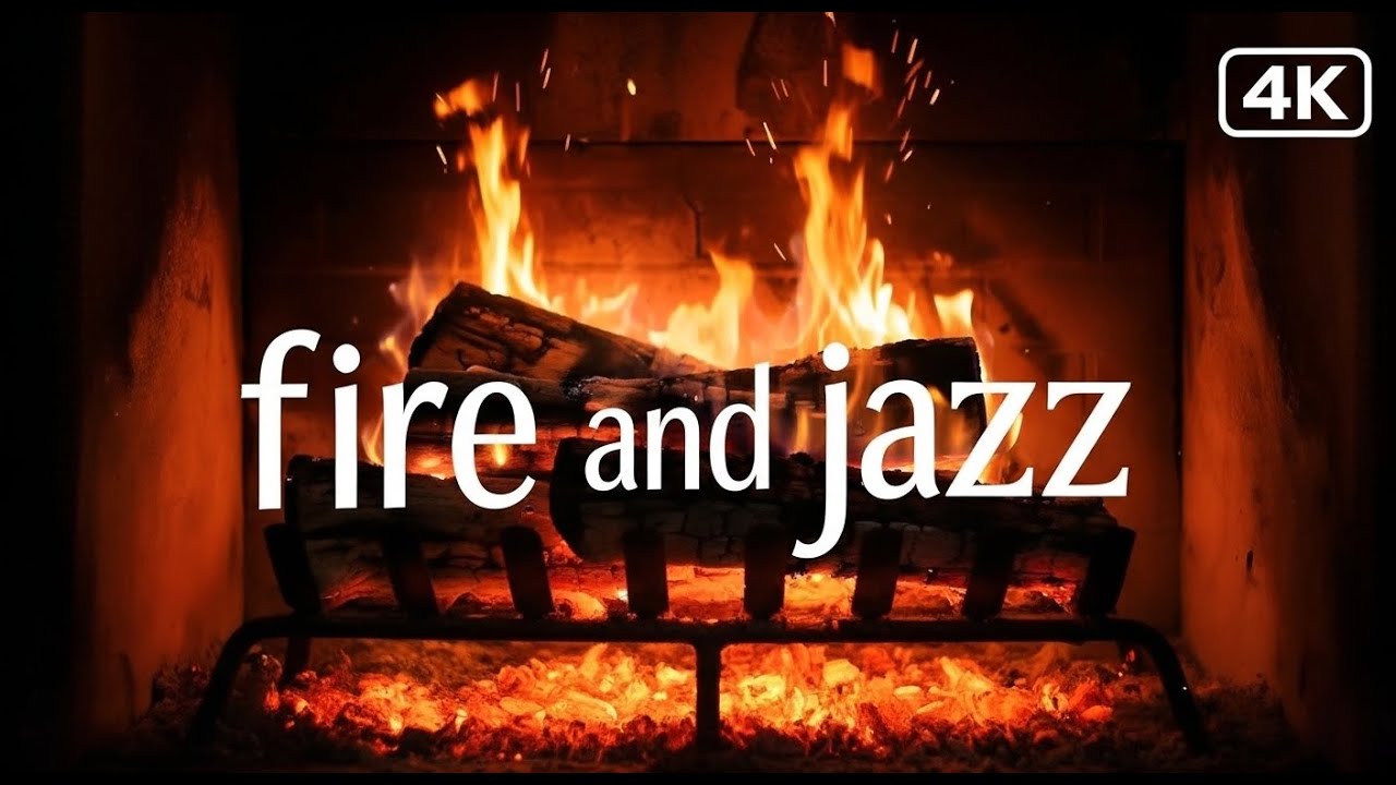 Fireplace Crackling & Jazz 🔴 LIVE | Stress Relief Music