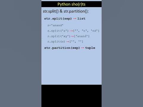 str.split() vs str.partition() in Python - YouTube