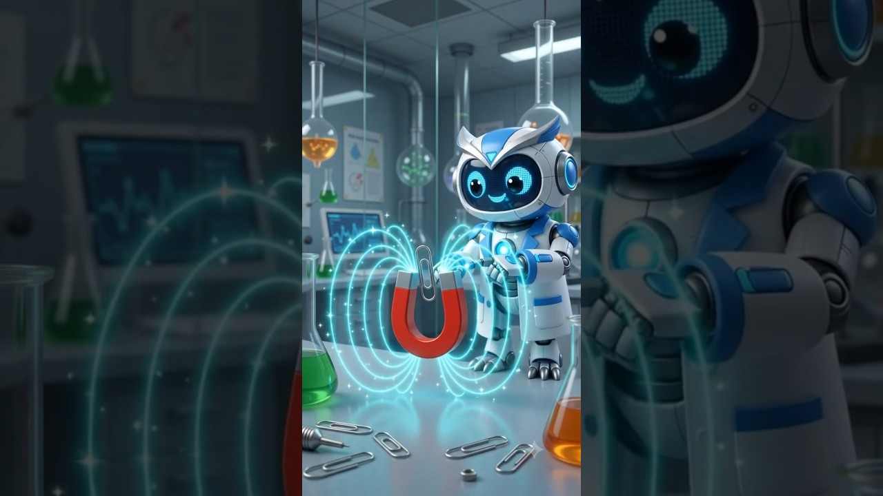 مقناطیس چیزیں کیوں کھینچتا ہے؟ 🧲 #shorts #KidsLearning #robot #puzzle #animation #cartoon #funny
