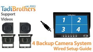 4 backup Camera observation system with a wired connection