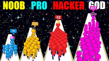 NOOB vs PRO vs HACKER vs GOD Crowd Battle 3D