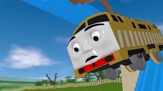 TOMICA Thomas and Friends Slow Motion Crashes: Diesel 10 FALLS off the Viaduct! (Draft Animation)
