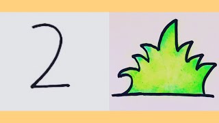 How to draw grass|grass drawing with number 2#Shorts#Art #drawing