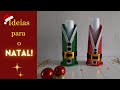 Porta Copos de Natal. Uma ideia pra o Natal gastando Pouco!