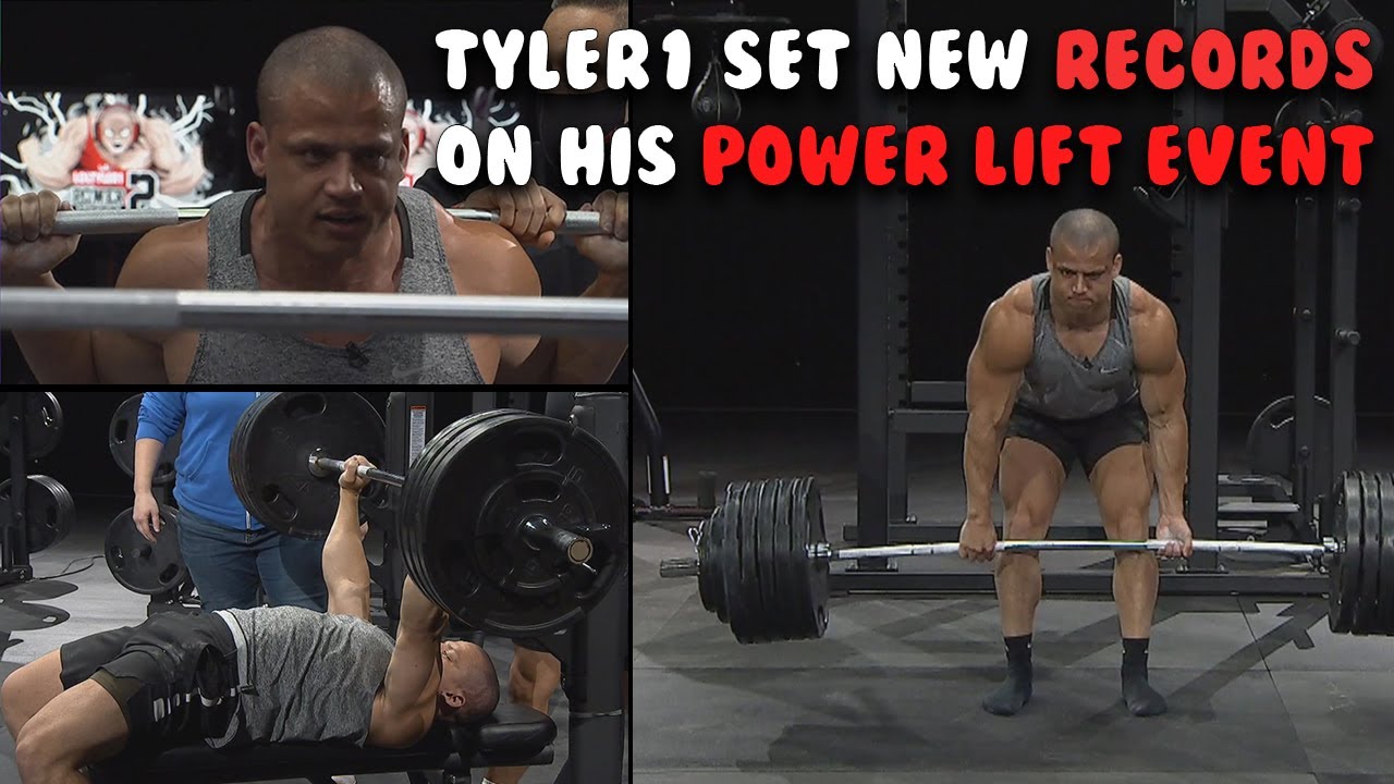TYLER1 Sets New Records in The Power Lift Event on dead Lift , Bench