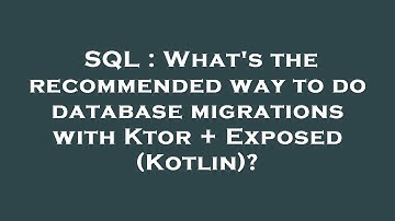 SQL : What