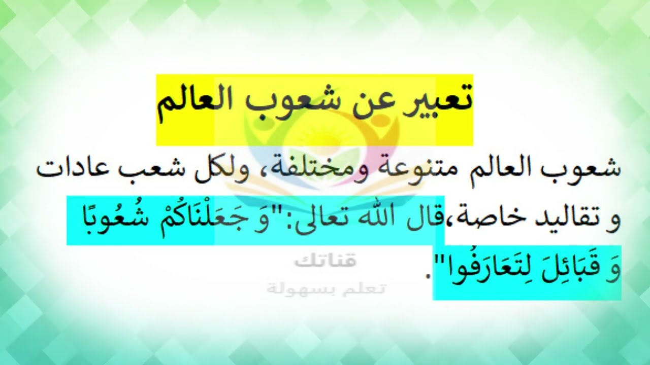 تعبير سهل عن شعوب العالم