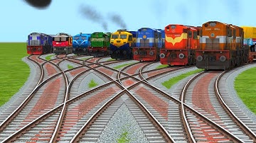 Some Trains Run Backward At Bumpy Railroad crossing tracks|indian railways vehicles simulator 