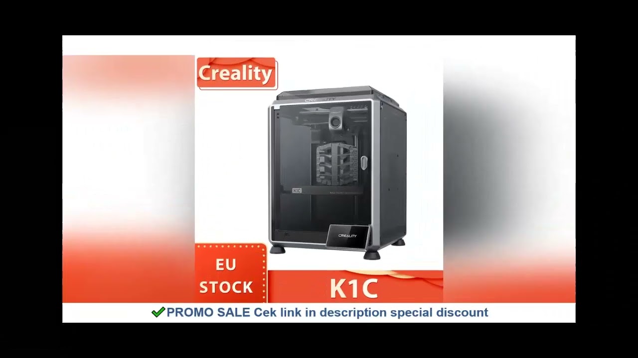 Creality K1C 3D Printer, 600mm/s Max Speed, Auto Leveling, AI Camera, Quick Swap Nozzle, Clog-free E