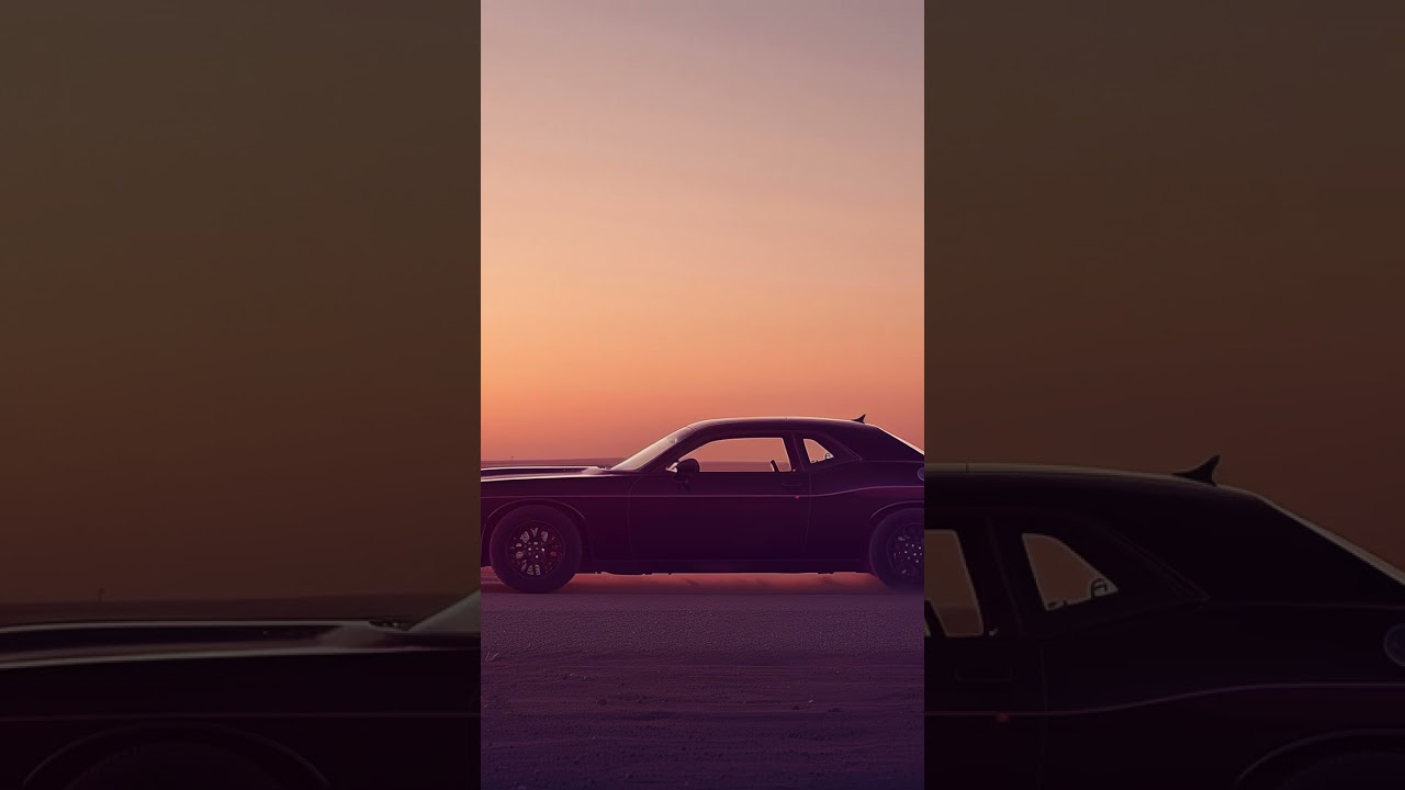 "Exploration rapide : Dodge Challenger SRT sur route désertique"