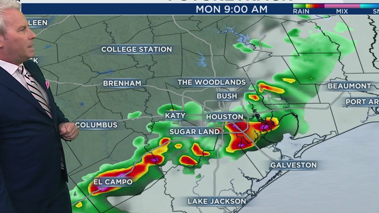 Houston Weather: Wet Morning Commute As Storms Move Through - YouTube