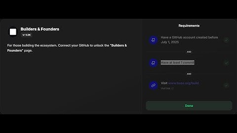 Builders & Founders : Have at least 1 commit