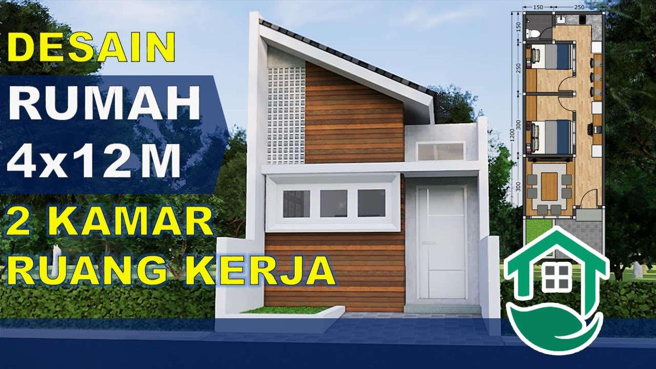  DESAIN  RUMAH  4x12  METER  2  KAMAR 1 LANTAI  YouTube