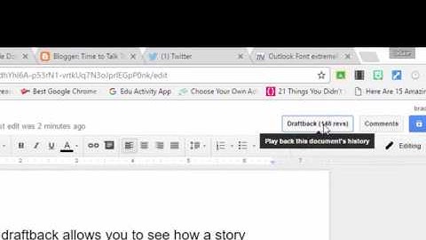 Draftback Extension in Google Chrome