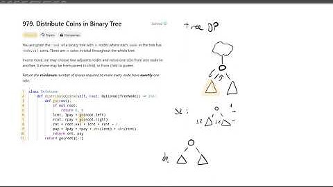 [May 18, 2024, LeetCode daily] 979. Distribute Coins in Binary Tree - Python, solution explained