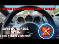 HOW TO EASILY RESET YOUR AIRBAG LIGHT FOR FREE!! 350z, 370z, G35, G37, etc. NO TOOLS NEEDED!