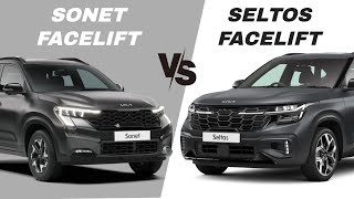 Kia Sonet Facelift Vs Kia Seltos Facelift | 2024