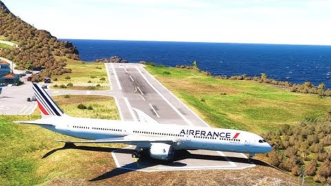 INSANE Air France 777 Takeoff from Cliff Runway! EXTREME Power & Precision!