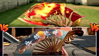 Ignite Fan VS Celestial Fan Comparison || Which One Is The Best Knife Skin In Valorant