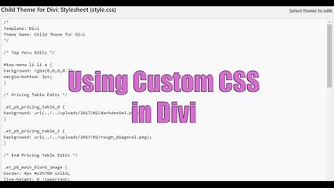 Using Custom CSS in Divi