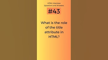 Title attribute in HTML | HTML Interview Questions and Answers Part - 43 #shorts #viral #tranding