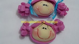 caritas miniatura de foamy para decorar accesorios. Manualidades la Hormiga