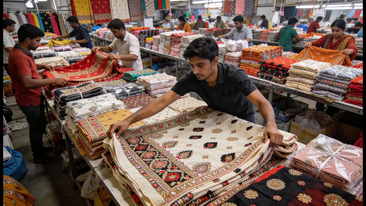 सबसे कम बजट में शुरू करो ये व्यापार, dupatta wholesale market surat, cheapest dupatta market surat video thumbnail